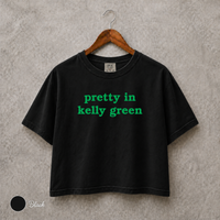 Pretty in Kelly Green Philly Football Tee, Embroidered Comfort Colors Women’s Boxy Shirt, Philadelphia Game Day Top, Football Fan Gift