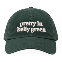 Pretty in Kelly Green Embroidered Dad Hat, Spruce Green Yupoong 6245CM Cap, Cute Philly Football Fan Gift, Game Day Hat