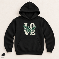 Philadelphia Football Youth Hoodie, Vintage Eagle LOVE Sweatshirt, Philly Game Day Gift for Kids