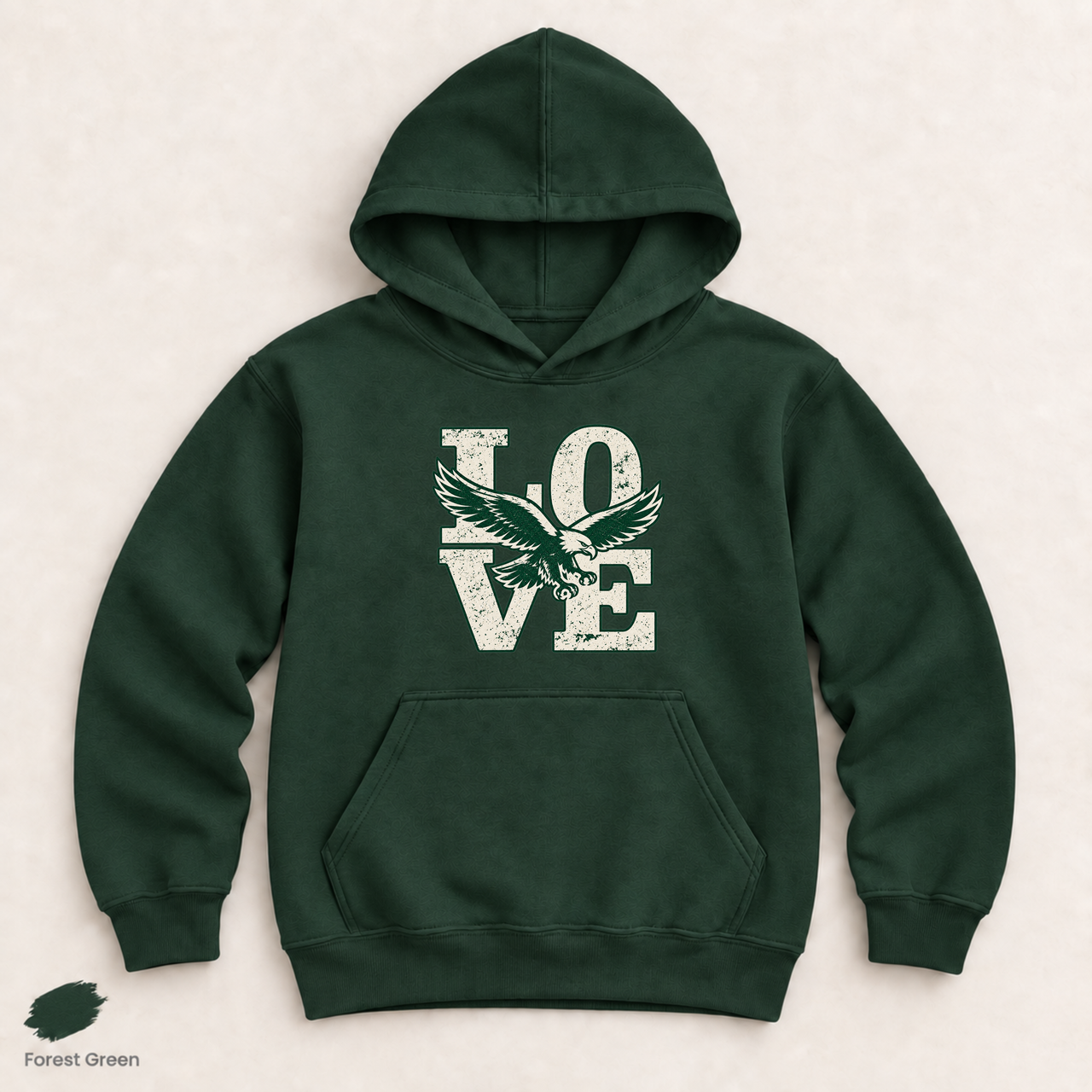 Philadelphia Football Youth Hoodie, Vintage Eagle LOVE Sweatshirt, Philly Game Day Gift for Kids