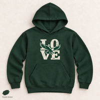 Philadelphia Football Youth Hoodie, Vintage Eagle LOVE Sweatshirt, Philly Game Day Gift for Kids