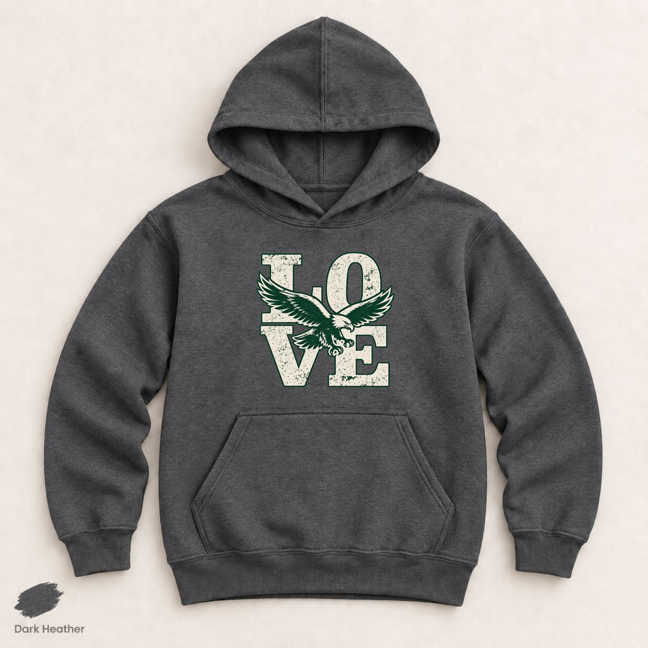 Philadelphia Football Youth Hoodie, Vintage Eagle LOVE Sweatshirt, Philly Game Day Gift for Kids
