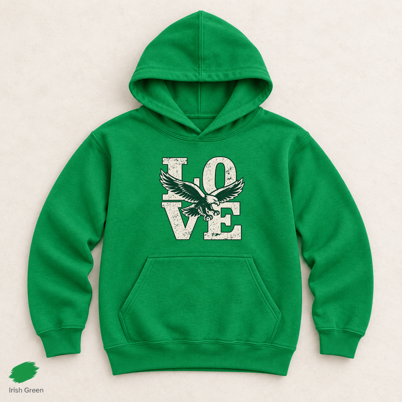 Philadelphia Football Youth Hoodie, Vintage Eagle LOVE Sweatshirt, Philly Game Day Gift for Kids