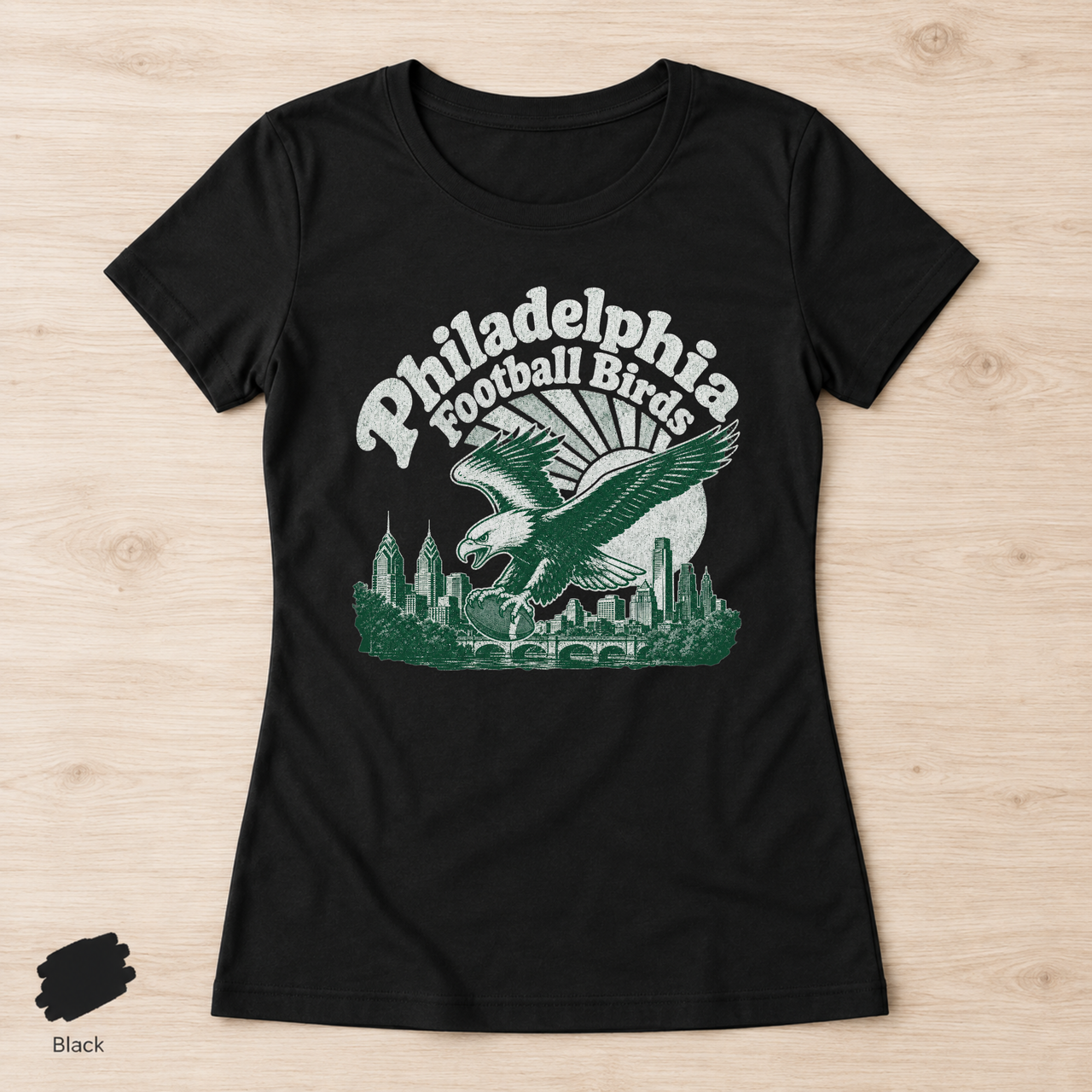 Philly Football Shirt, Retro 70s Graphic Tee, Womens Bella Canvas 6004 Fitted Shirt, Philadelphia Game Day Gift