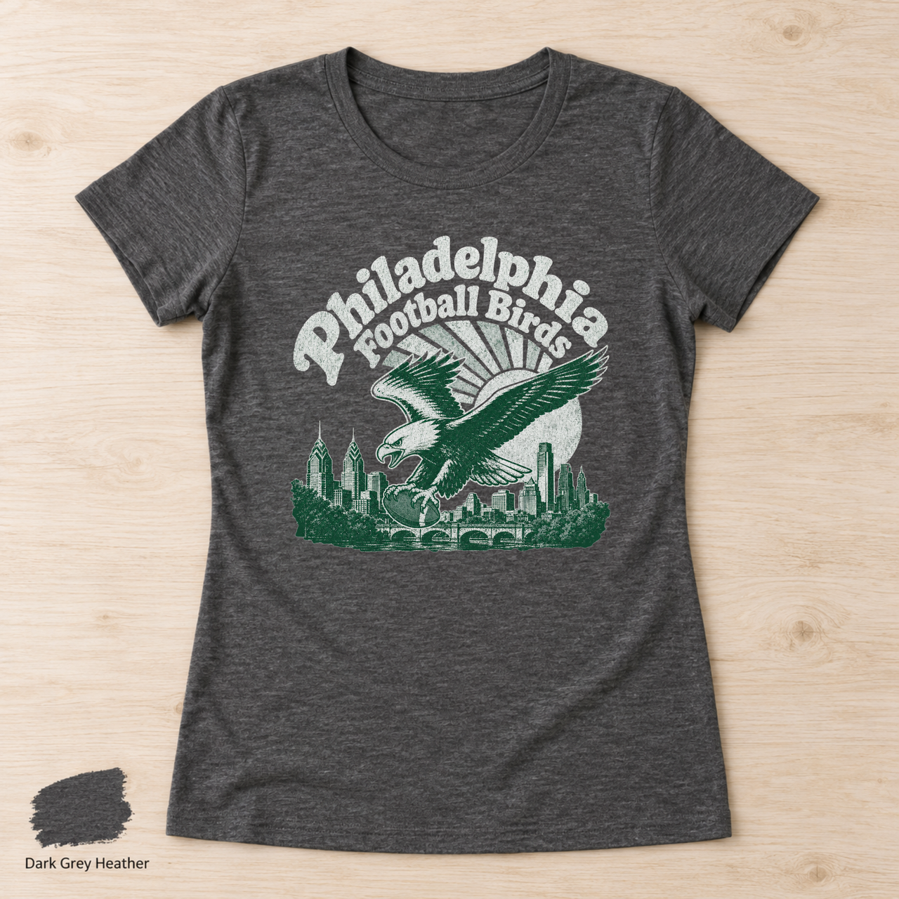 Philly Football Shirt, Retro 70s Graphic Tee, Womens Bella Canvas 6004 Fitted Shirt, Philadelphia Game Day Gift