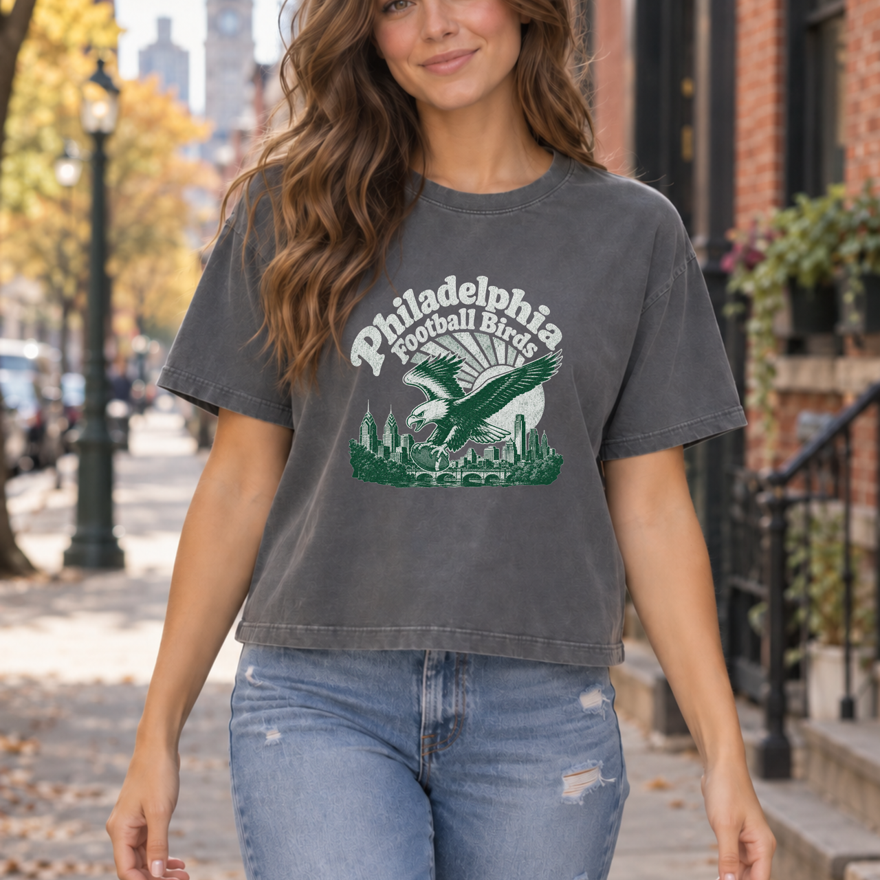 Philly Football Shirt, Retro 70s Graphic Tee, Comfort Colors Women’s Boxy Tee, Pepper Game Day Shirt, Philadelphia Gift