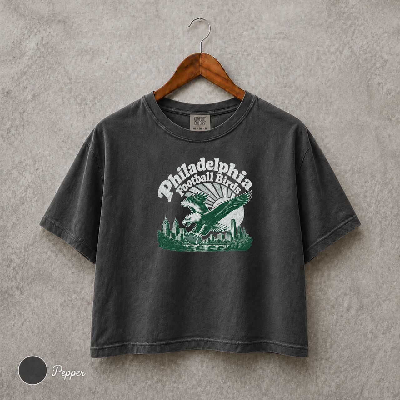 Philly Football Shirt, Retro 70s Graphic Tee, Comfort Colors Women’s Boxy Tee, Pepper Game Day Shirt, Philadelphia Gift
