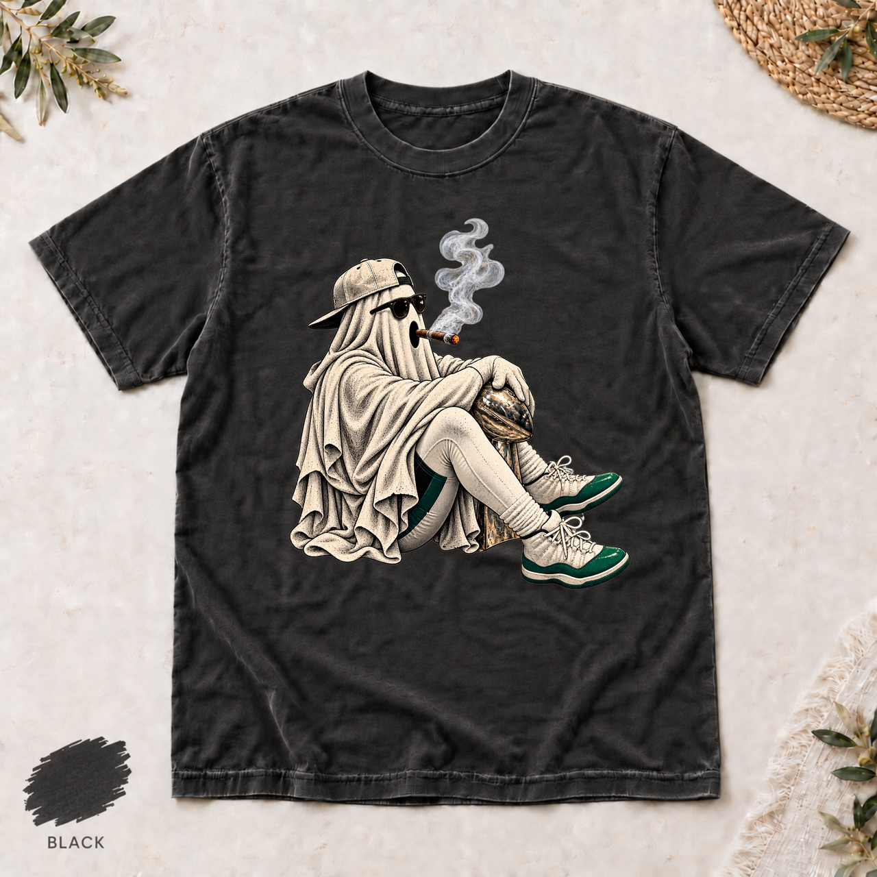 Philly Football Ghost Shirt, Championship Cigar Halloween Tee, Comfort Colors 1717, Philadelphia Football Ghost T-Shirt, Birds Fan Gift