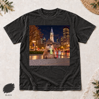 Philadelphia Groundhog T-Shirt, Funny Iced Matcha Philly Tee, City Hall Animal Graphic, Comfort Colors 1717 Shirt