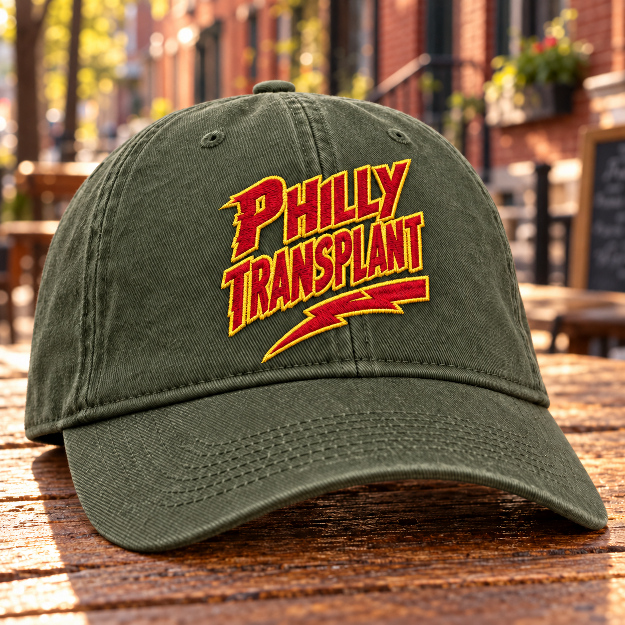 Philly Transplant Embroidered Coastal Cap, Adjustable Comfort Colors Hat