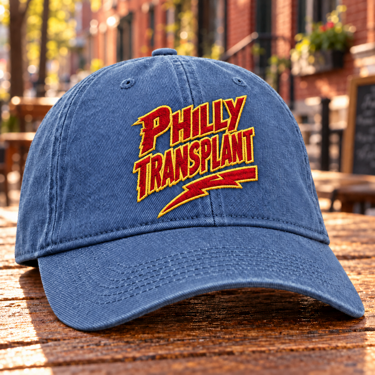 Philly Transplant Embroidered Coastal Cap, Adjustable Comfort Colors Hat