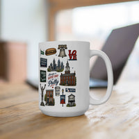 Philadelphia Icons Mug, Philly Coffee Mug, Philadelphia Gift, Philly Landmark Mug, 11oz 15oz Ceramic Mug, Philly Lover Gift, Philadelphia Souvenir
