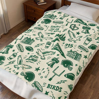 Philadelphia Football Blanket, Philly Bird Gang Velveteen Plush Throw, Sundays Are for the Birds Game Day Gift, Philly Sports Decor