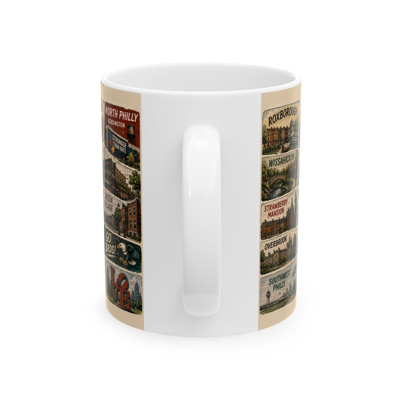 Philadelphia Neighborhoods Mug Philly Neighborhood Map Coffee Mug Fishtown Rittenhouse Manayunk South Philly Mug 11oz 15oz Ceramic Mug
