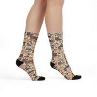 Broad Street Ice Club Socks, Philadelphia Hockey Socks, Orange and Black Game Day Socks, Philly Hockey Fan Gift