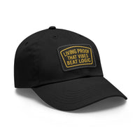 Living Proof That Vibes Beat Logic Dad Hat with Leather Patch (Rectangle)