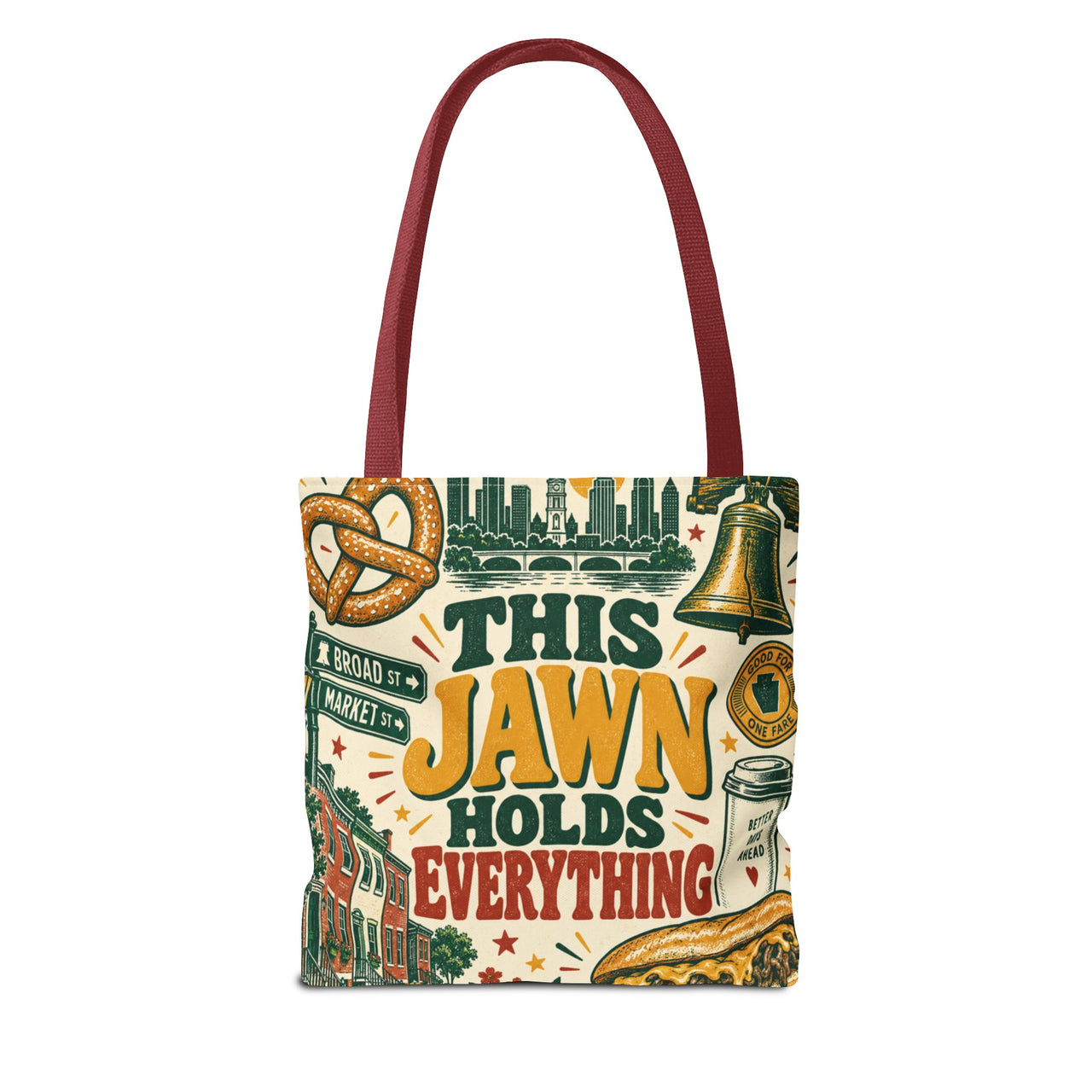 This Jawn Holds Everything Tote Bag, Funny Philadelphia Gift, Philly All Over Print Bag, Unique Pennsylvania Souvenir