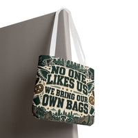 No One Likes Us We Bring Our Own Bags Tote, Philadelphia Football Fan Gift, Philly Game Day Bag, Green Sports Tote