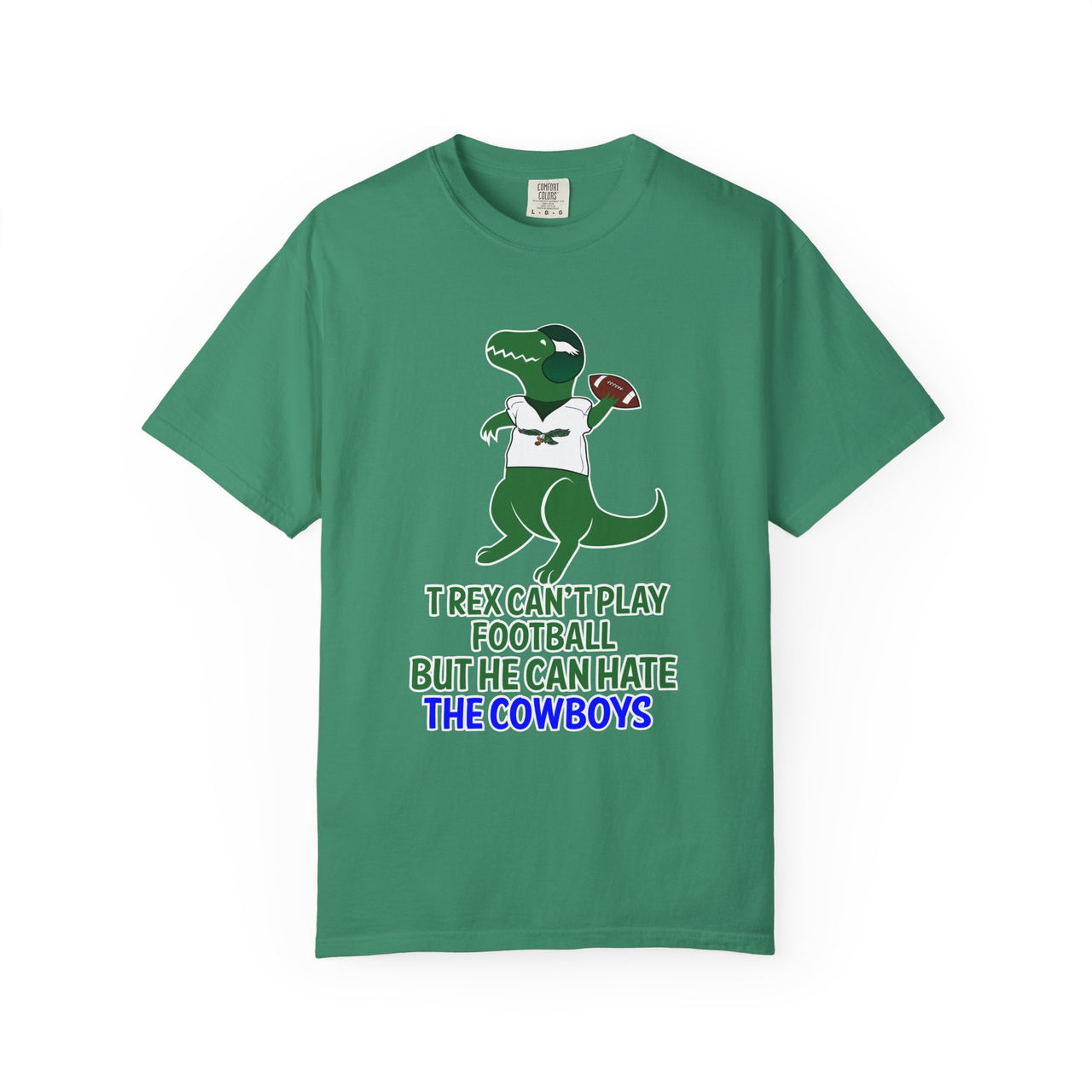 T-Rex Hates The Cowboys Unisex Garment-Dyed T-shirt