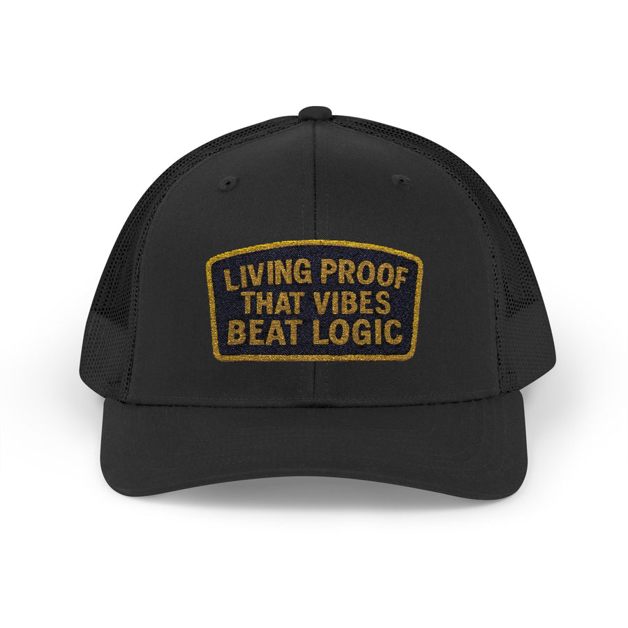 Living Proof That Vibes Beat Logic Snapback Trucker Cap