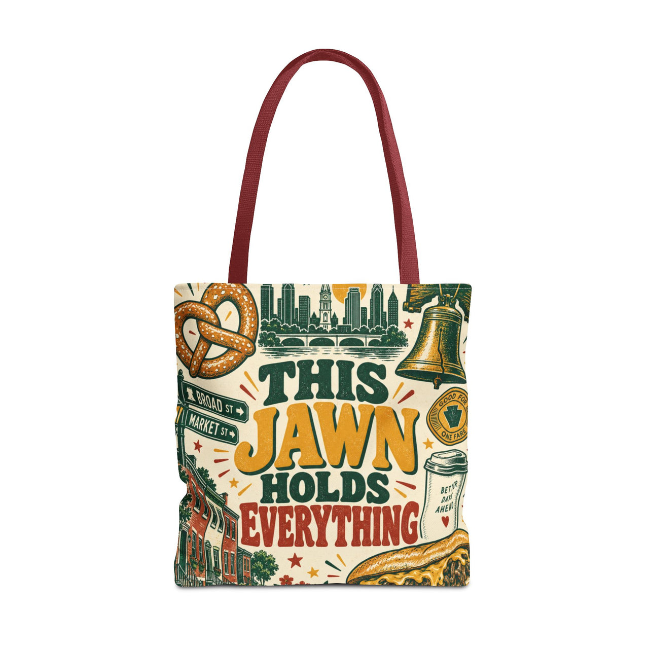 This Jawn Holds Everything Tote Bag, Funny Philadelphia Gift, Philly All Over Print Bag, Unique Pennsylvania Souvenir