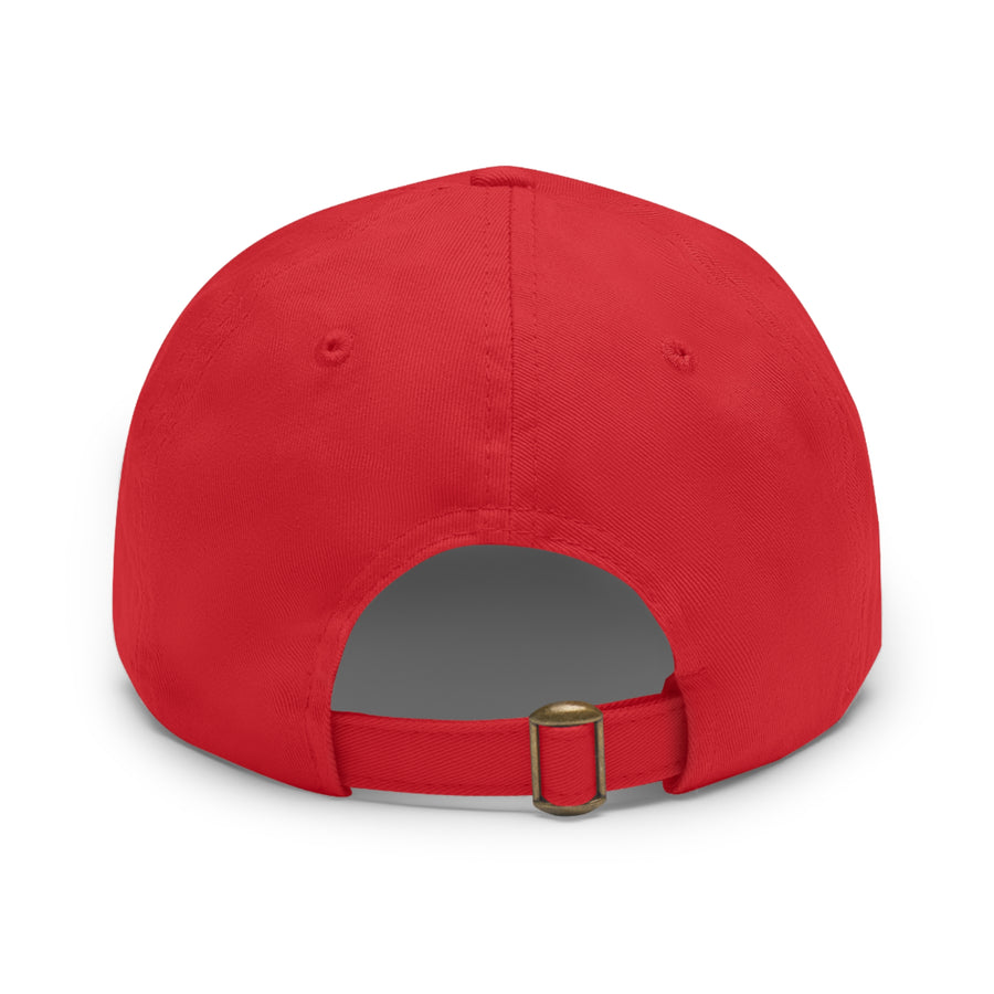 Living Proof That Vibes Beat Logic Dad Hat with Leather Patch (Rectangle)