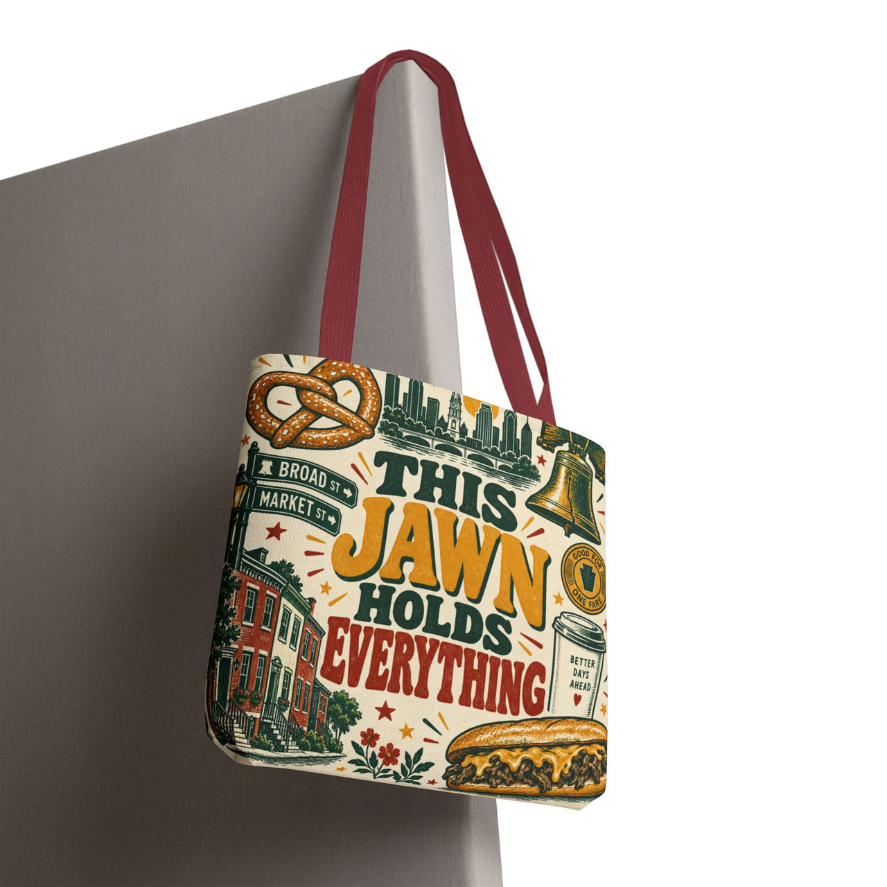This Jawn Holds Everything Tote Bag, Funny Philadelphia Gift, Philly All Over Print Bag, Unique Pennsylvania Souvenir