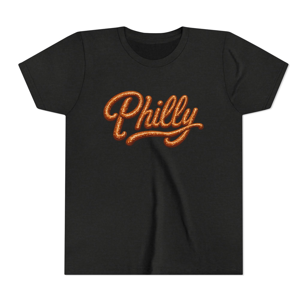 Youth Tee — "Philly" Retro Script Kids T‑Shirt (Vintage Orange Curl)