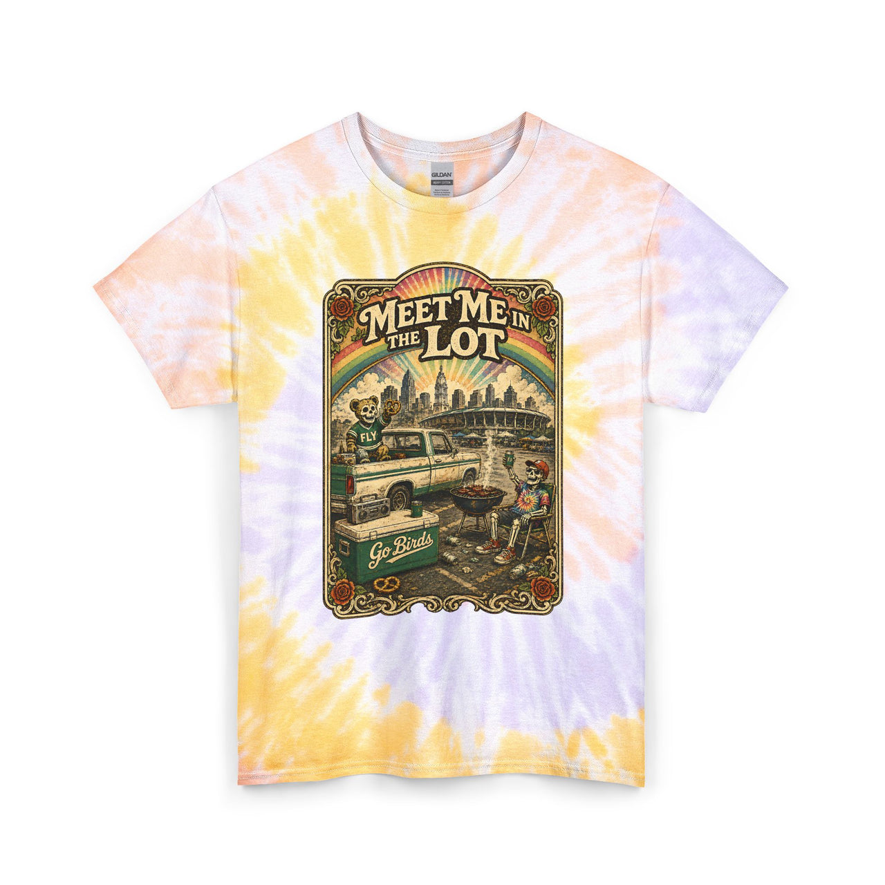 Meet Me in the Lot Shirt Philly Football Tailgate Tee Go Birds Parking Lot Shirt Philadelphia Tie Dye Graphic Tee Vintage Philly Apparel