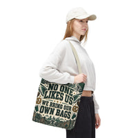 No One Likes Us We Bring Our Own Bags Tote, Philadelphia Football Fan Gift, Philly Game Day Bag, Green Sports Tote