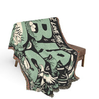 Philly Birds Woven Blanket, Philadelphia Football Doodle Throw, Green Game Day Blanket, Philly Fan Gift, Cozy Sports Home Decor