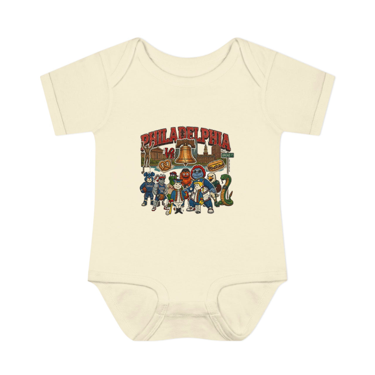 Philadelphia Icons Infant Bodysuit | Rabbit Skins 4400 Philly Baby Onesie