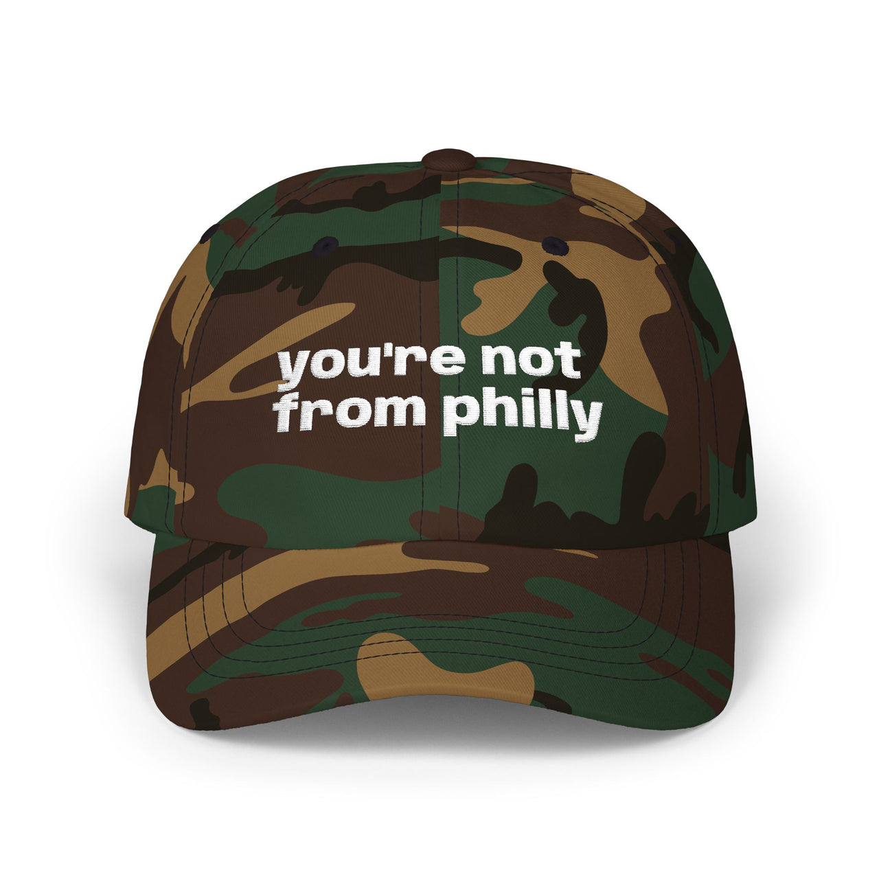 Classic Dad Cap White Embroidered You’re Not From Philly Dad Hat