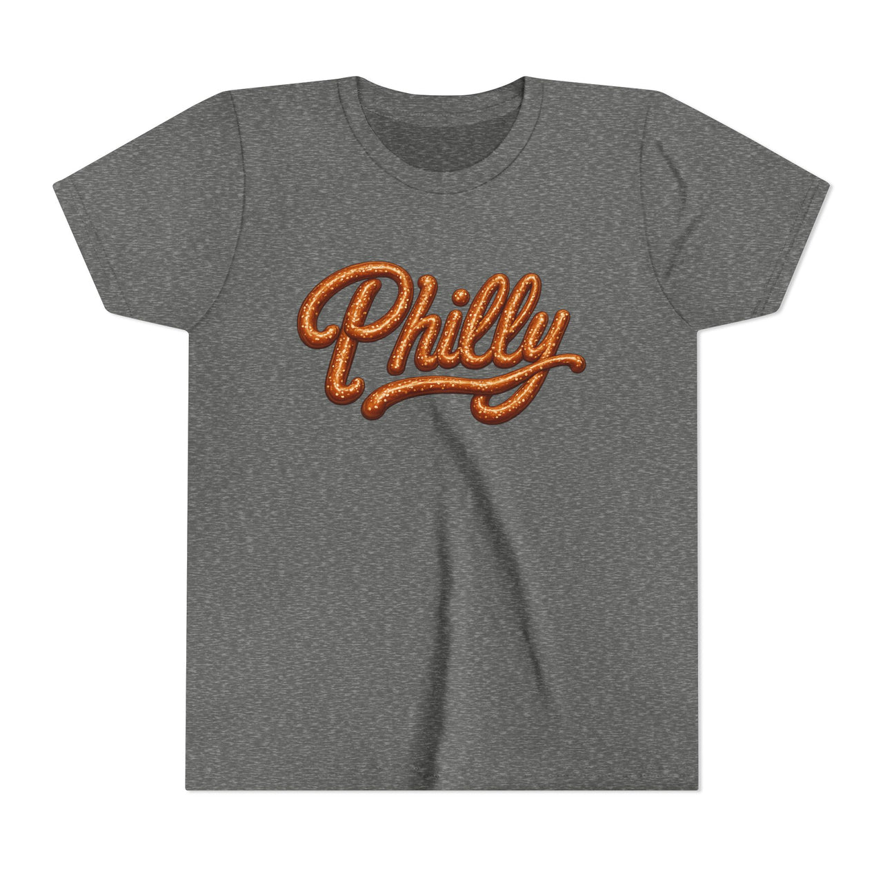 Youth Tee — "Philly" Retro Script Kids T‑Shirt (Vintage Orange Curl)