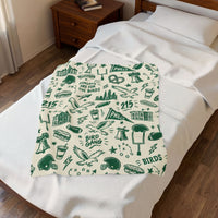 Philadelphia Football Blanket, Philly Bird Gang Velveteen Plush Throw, Sundays Are for the Birds Game Day Gift, Philly Sports Decor