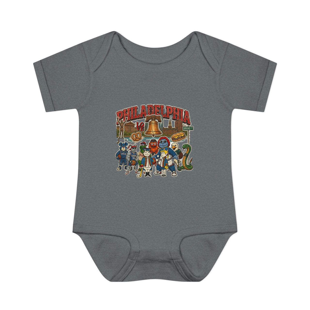 Philadelphia Icons Infant Bodysuit | Rabbit Skins 4400 Philly Baby Onesie