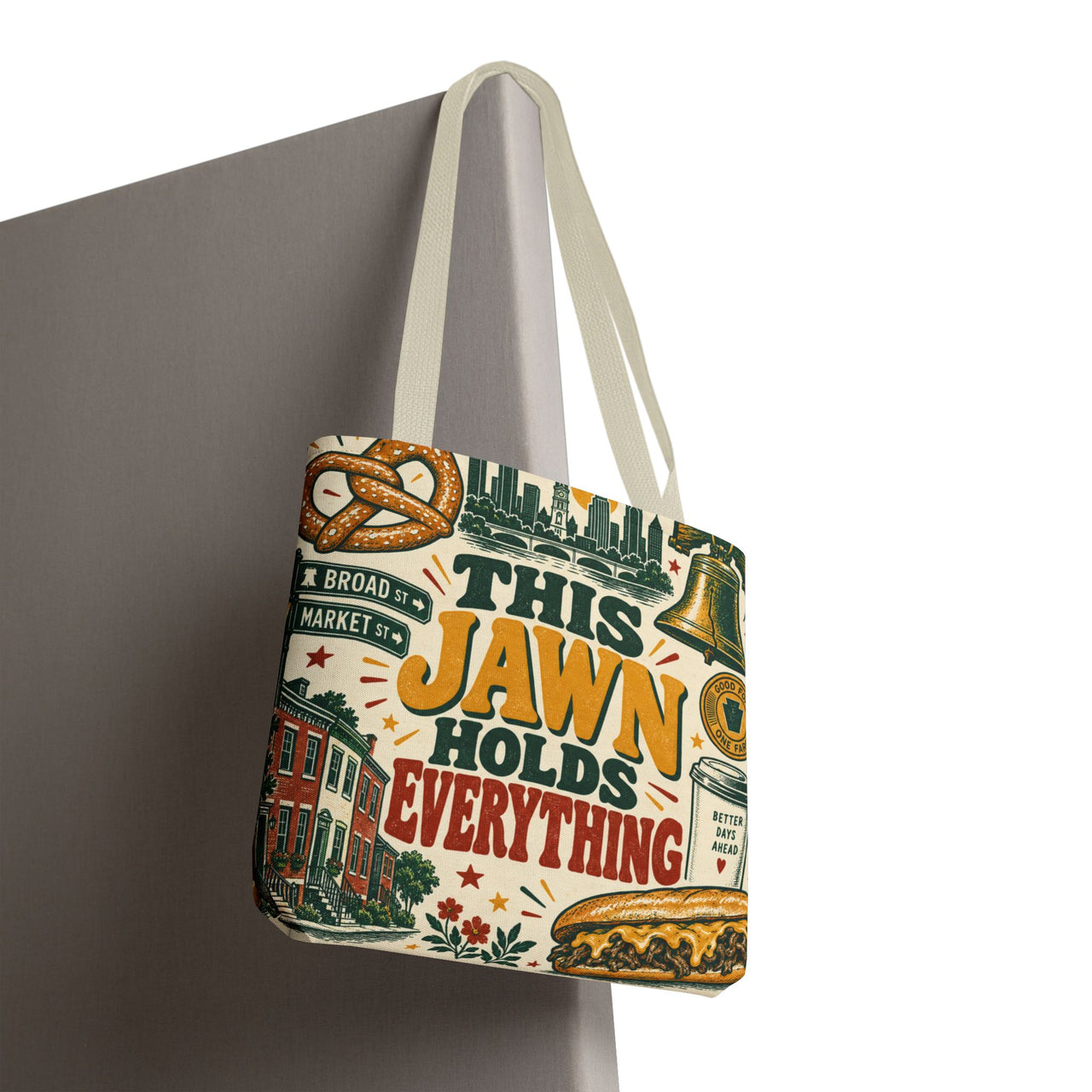 This Jawn Holds Everything Tote Bag, Funny Philadelphia Gift, Philly All Over Print Bag, Unique Pennsylvania Souvenir