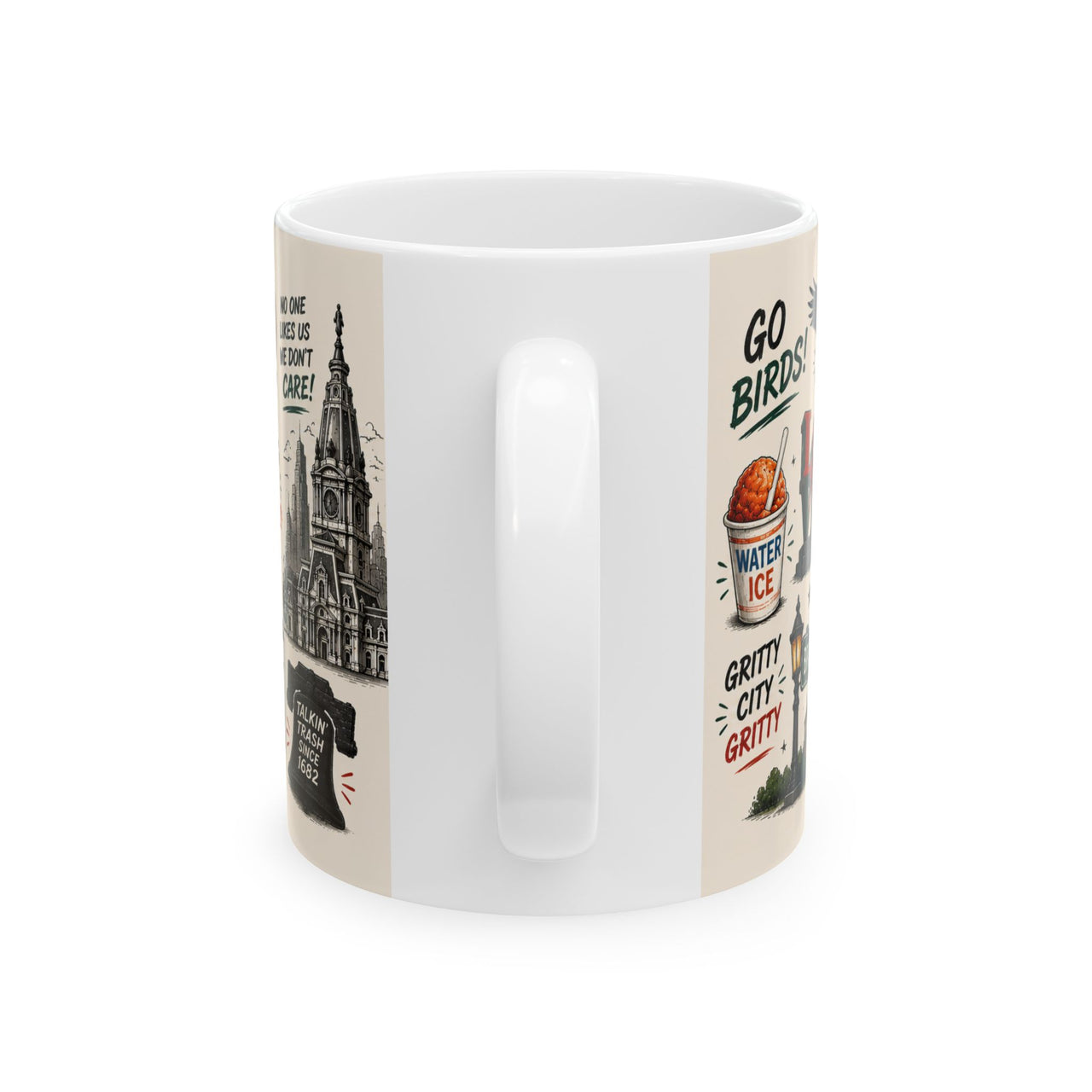Philadelphia Mug Philly Icons Coffee Mug Go Birds Mug Philadelphia Gifts Liberty Bell Cheesesteak Water Ice Mug 11oz 15oz White Mug