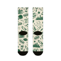 Philly Birds Crew Socks, Philadelphia Football Fan Socks, Green Game Day Socks, Philly Gift, All Over Print Socks