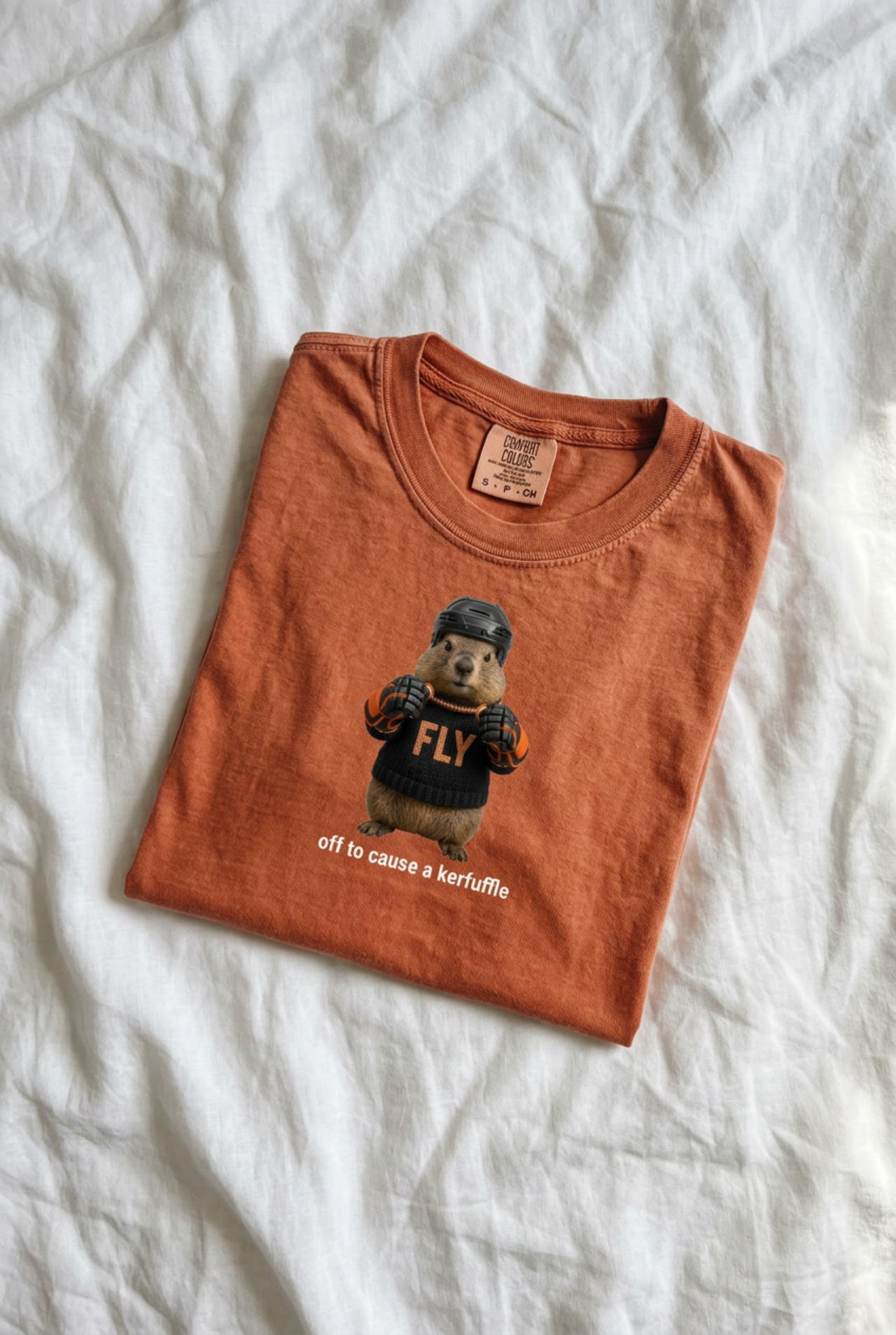 Flyers Inspired Kerfuffle Shirt, Funny Philly Hockey Tee, Groundhog Hockey Graphic Tee, Off To Cause A Kerfuffle Shirt, Comfort Colors
