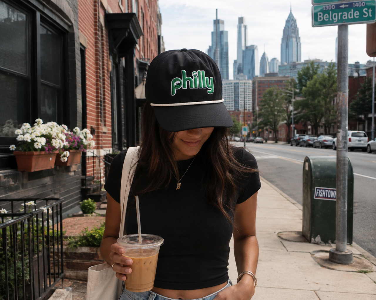Philly Embroidered Rope Hat | Comfort Colors Sunwashed Rope Cap