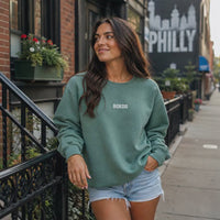 BIRDS Embroidered Sweatshirt | Comfort Colors 1566 Philly Football Crewneck | Minimal Philadelphia Game Day Sweatshirt