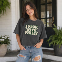 I F#CK With Philly Shirt, Comfort Colors Boxy Tee, Funny Philadelphia Shirt, Retro Philly Fan Gift, Pepper Graphic Tee